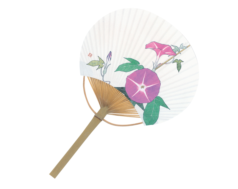 【新企画】SI-41(US21-14) 白地朝顔 平竹うちわ【名入れ 無印50本から】