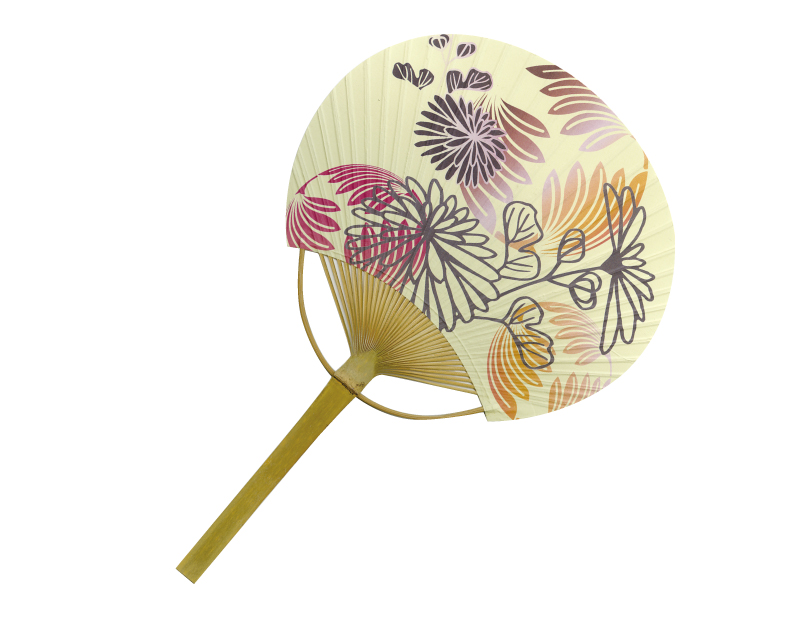 【新企画】SI-43(US21-23) 菊花 平竹うちわ【名入れ 無印50本から】