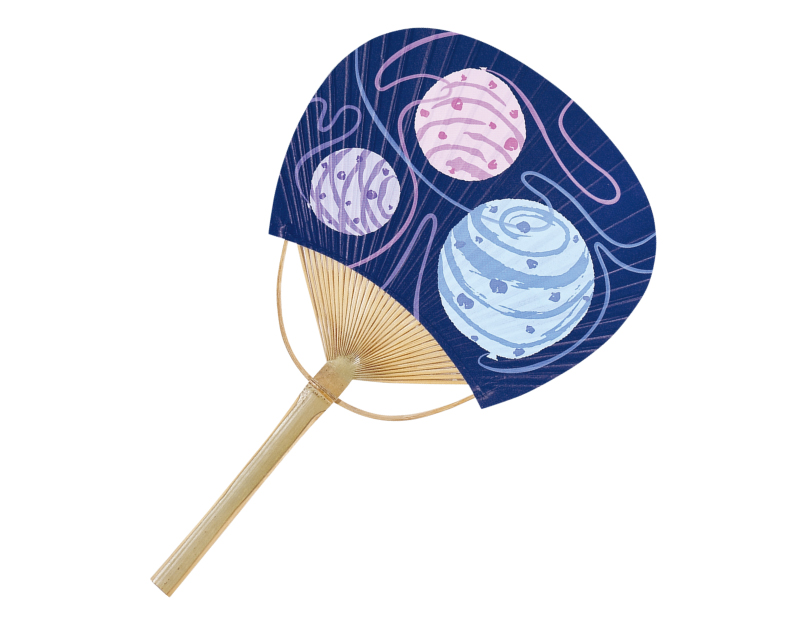 【新企画】SI-70(US22-37) 水風船  平竹小型うちわ【名入れ 無印50本から】