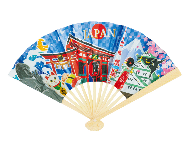 FU-5206 ニッポン ミニ飾り扇子 海外向け【ミニ扇子 小売販売 親骨名入れ可能】