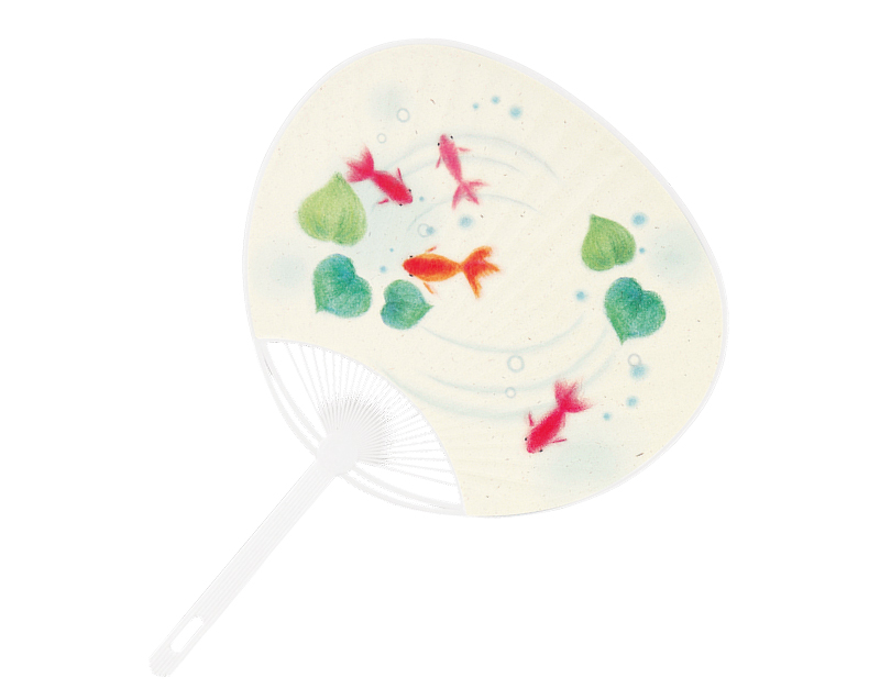 FU-3006 夢金魚 ポリうちわ平柄【名入れ 無印 50本から】-1