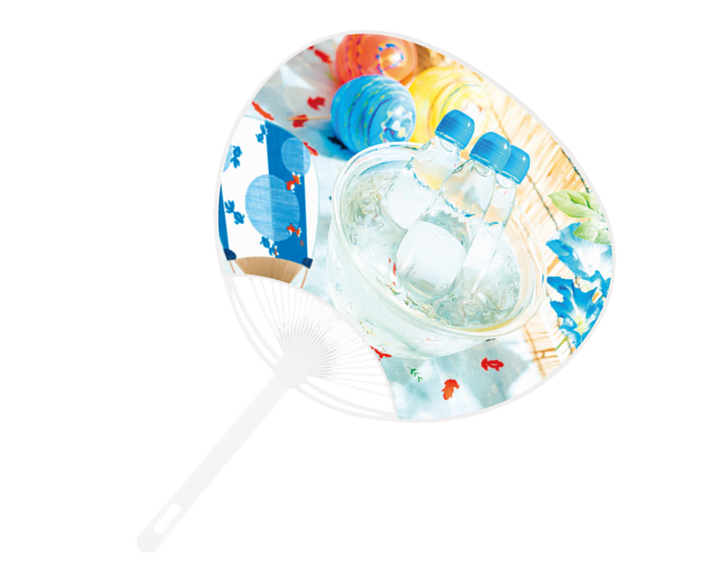 FU-3009 ラムネ  ポリうちわ平柄【名入れ 無印50本から】-1