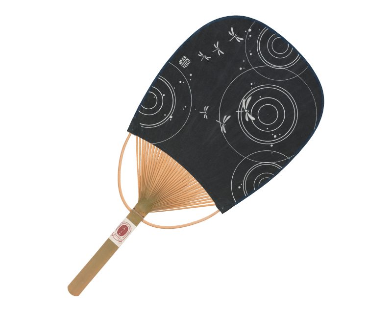 FU-6305トンボ 小判型竹うちわ平柄【名入れ 無印50本から】