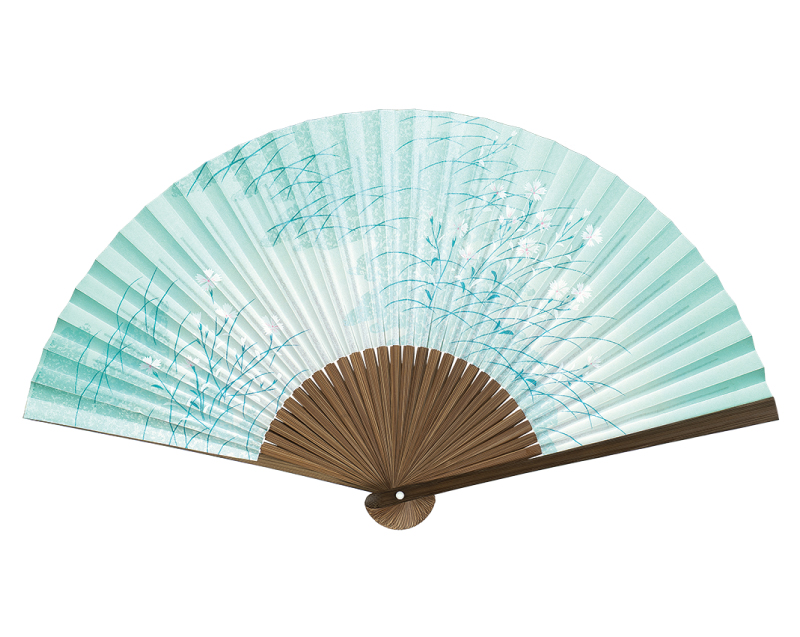 FU-576 唐木 パール地 なでしこ 京扇子 婦人・レディース用【扇子・桐箱レーザー名入れ 1本から・無印小売販売も】