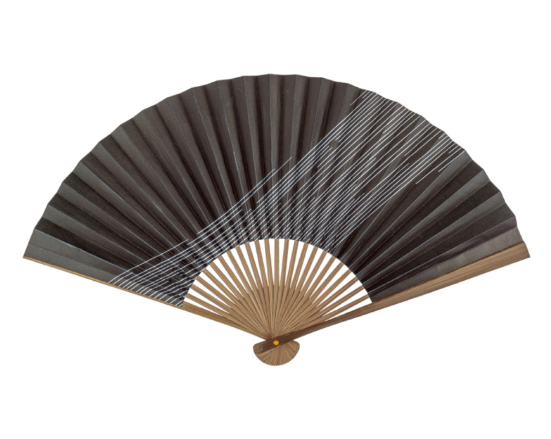 FU-582 漆喰京扇子 流星 紳士・メンズ用【扇子・桐箱レーザー名入れ 1本から・無印小売販売も】