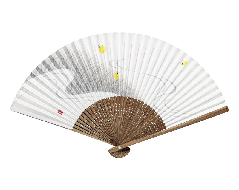 FU-5712 唐木中彫 蛍 紙扇子 紳士・メンズ用【扇子 名入れ 無印30本から】