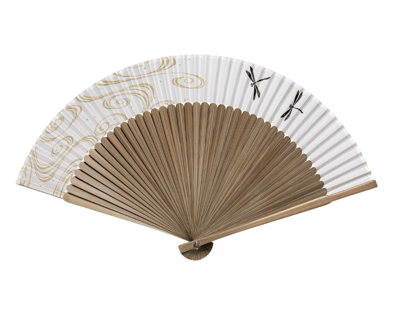 【新企画】FU-5881 唐木 大短地 トンボ 大短地布扇子 紳士・メンズ用【扇子 名入れ 無印30本から】