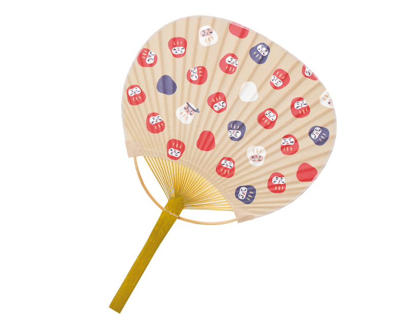 【新企画】NK-2 だるま 小丸型竹うちわ平柄【名入れ 無印50本から】