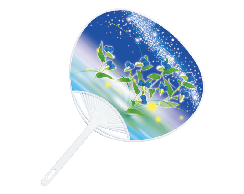 KG-4 露草ホタル ポリうちわ平柄【名入れ 無印50本から】