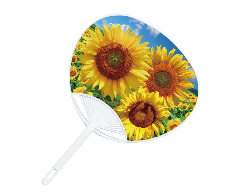 KG-5 ひまわり(A) ポリうちわ平柄【名入れ 無印50本から】