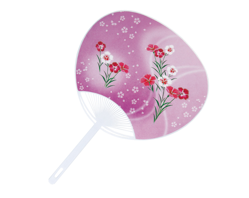 KG-7 なでしこ ポリうちわ平柄【名入れ 無印50本から】