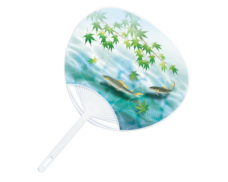 KG-8 鮎 ポリうちわ平柄【名入れ 無印50本から】