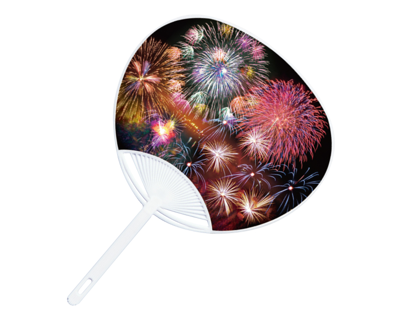 KG-9 花火 ポリうちわ平柄【名入れ 無印50本から】