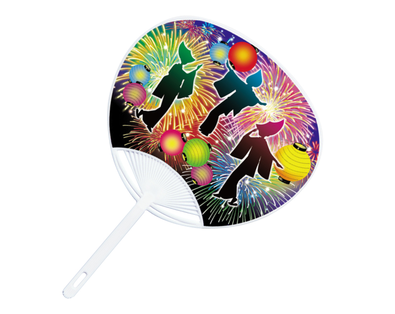 KG-11 踊り ポリうちわ平柄【名入れ 無印50本から】