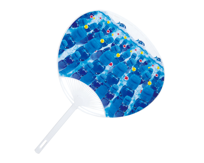 KG-19 3Dステレオグラム ラムネ(立体) ポリうちわ平柄【名入れ 無印50本から】