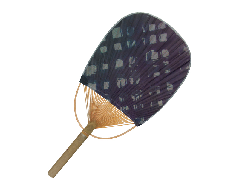 KG-132 格子 小判竹うちわ【名入れ 無印 50本から】