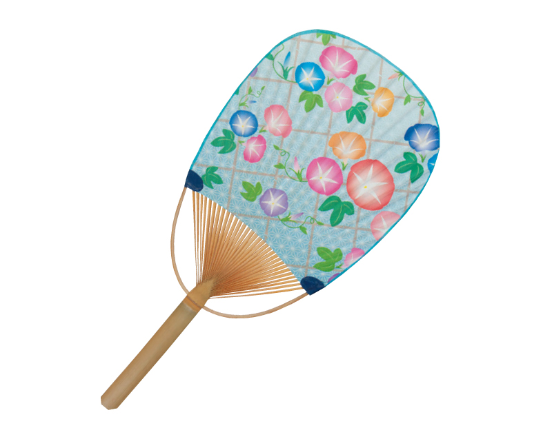 【新企画】KG-133 垣根あさがお 小判竹うちわ【名入れ 無印50本から】