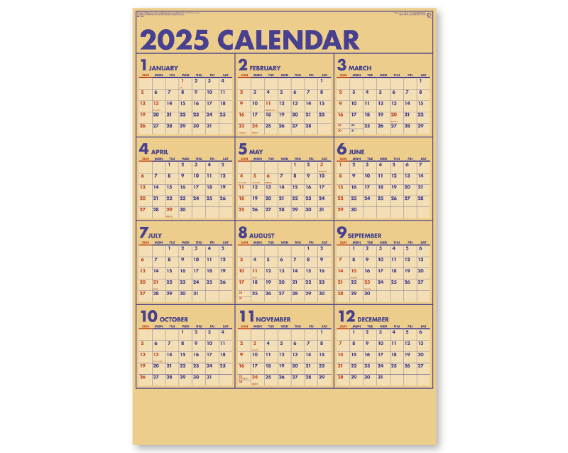 2025年 NK-345 クラフトプラン【年表カレンダー】【名入れ印刷 無印50部から】-1