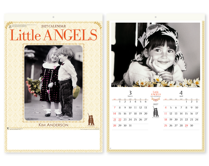 2027年 NK-36 リトルエンジェル(キム・アンダーソン)【壁掛けカレンダー】【名入れ印刷 無印50部から】