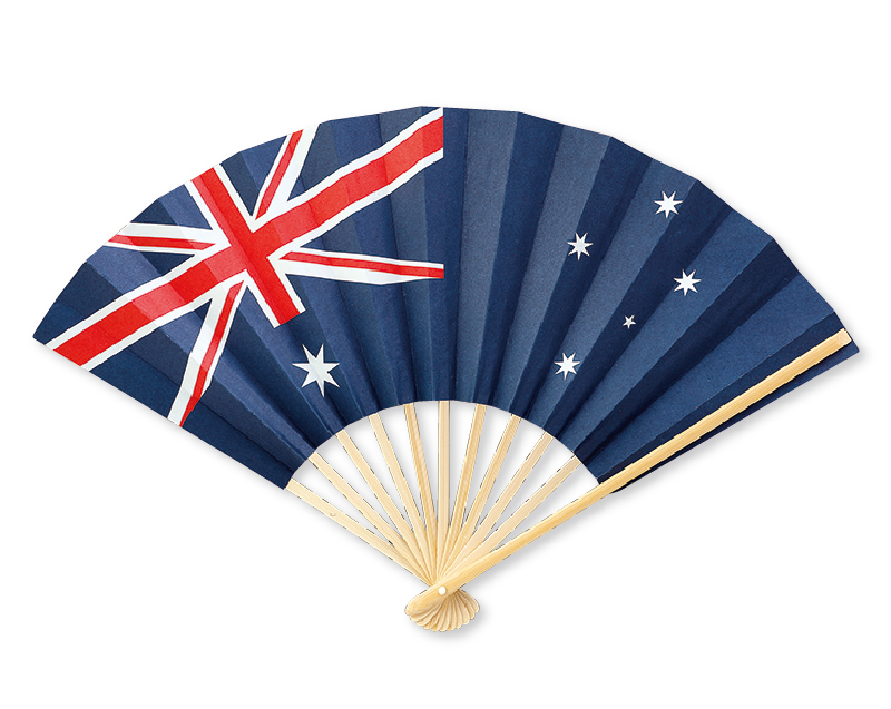 FU-5086 オーストラリア 国旗扇子【無印 小売1本から】