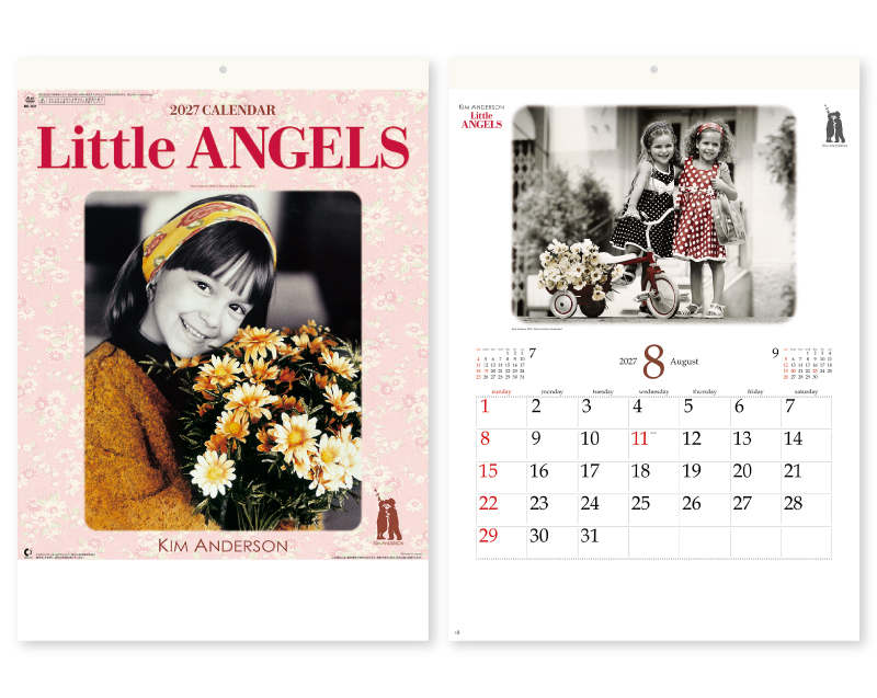 2027年 NK-102 リトルエンジェルス(キム・アンダーソン) 【壁掛けカレンダー】【名入れ印刷 無印50部から】