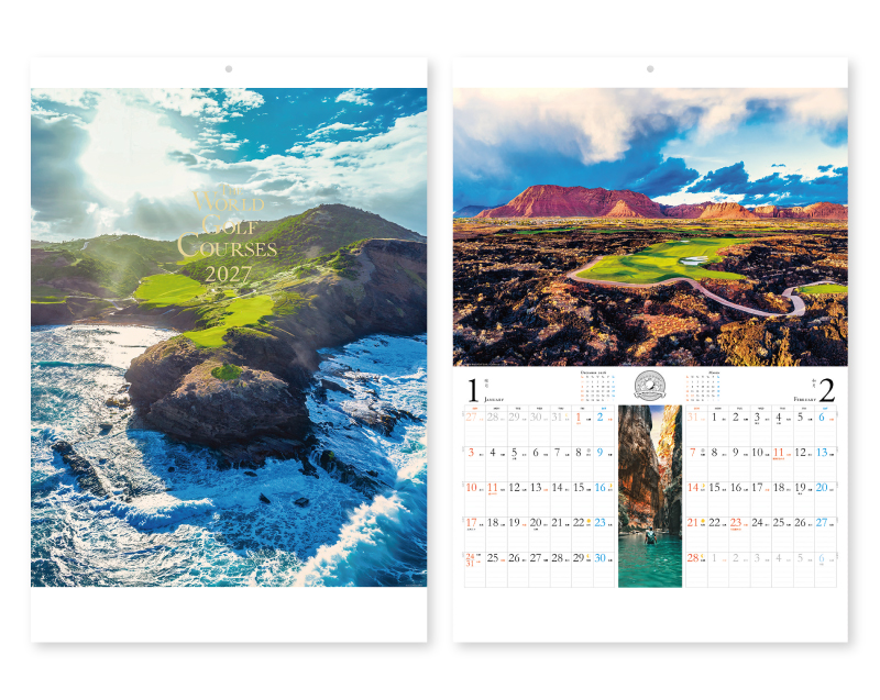 2027年 NK-146 世界のゴルフ場【壁掛けカレンダー】【名入れ印刷 無印50部から】