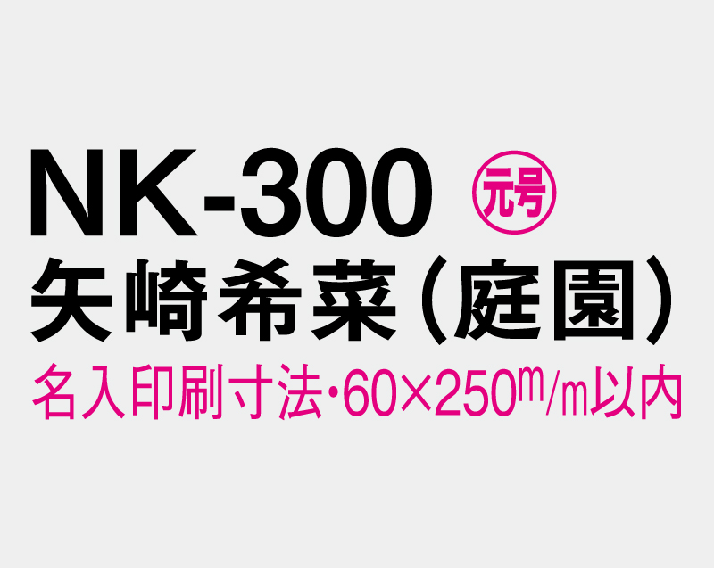 2027年 NK-300 矢崎 希菜(やざき きな)(庭園)【壁掛けカレンダーマニラ台紙】【名入れ印刷100部から】-3