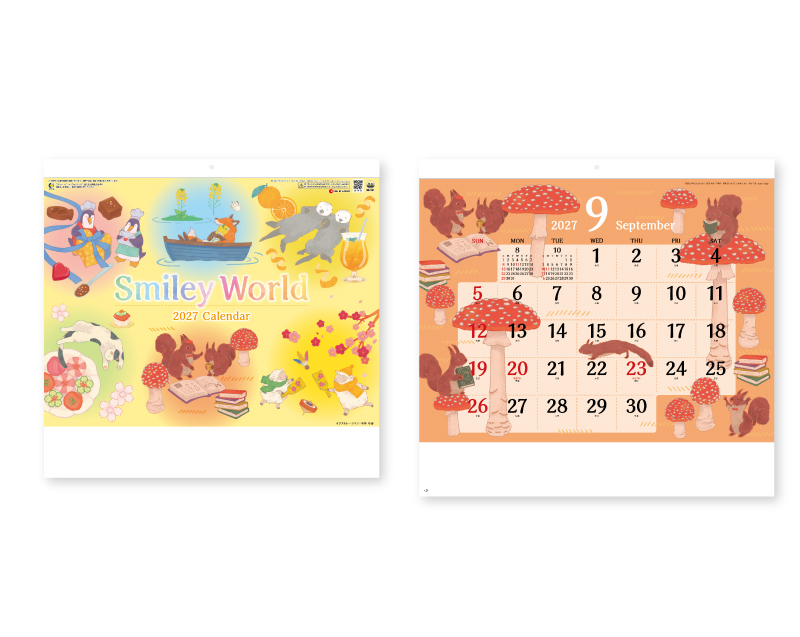 2027年 SG-161 Smiley World【壁掛けカレンダー】【名入れ印刷 無印50部から】