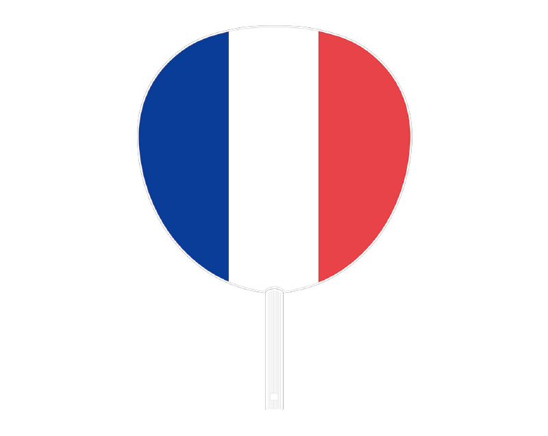 FU-7087 フランス 国旗ジャンボうちわ【無印 小売1本から】