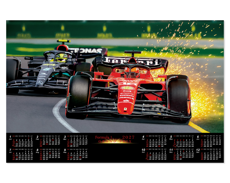 2027年 FU-11 グランプリレース(不織布)【壁掛けカレンダー不織布年表】【名入れ印刷 無印50部から】