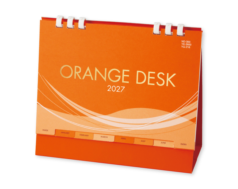 2027年 YK-3600(ND-300) ORANGE DESK【卓上カレンダー】【名入れ印刷 無印50部から】