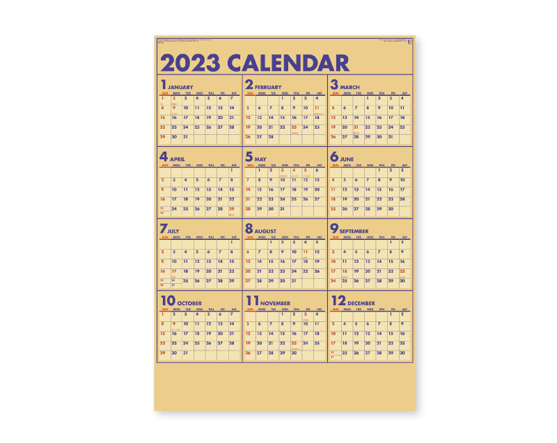 2023年 NK-345 クラフトプラン【年表カレンダー】【名入れ印刷 無印50部から】