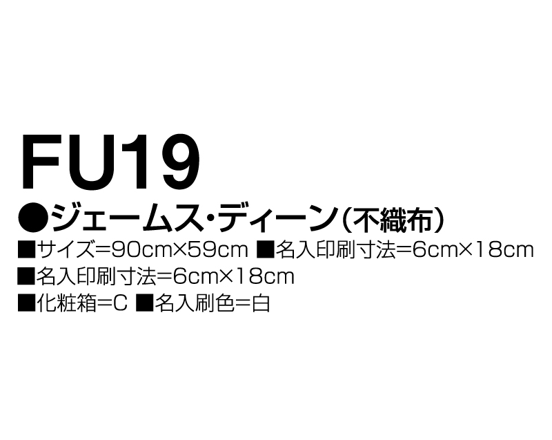 2025年 FU-19 ジェームス・ディーン(不織布)【壁掛けカレンダー不織布年表】【名入れ印刷 無印50部から】-3