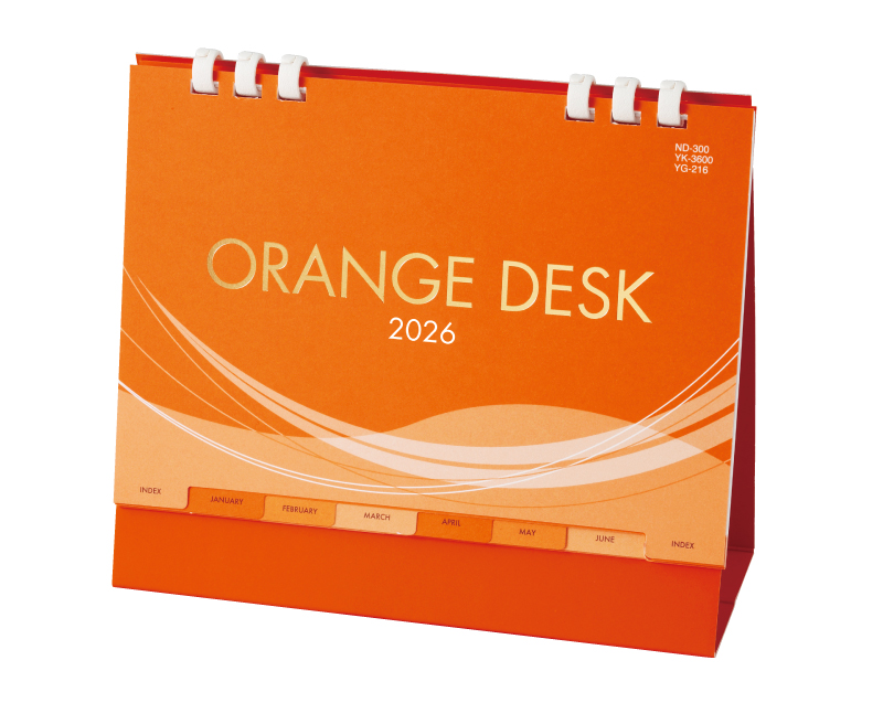 2026年 YK-3600(ND-300) ORANGE DESK【卓上カレンダー】【名入れ印刷 無印50部から】