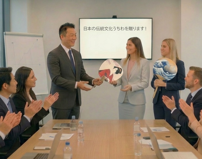 日本の伝統的なうちわ（海外向けギフト・小売販売用）